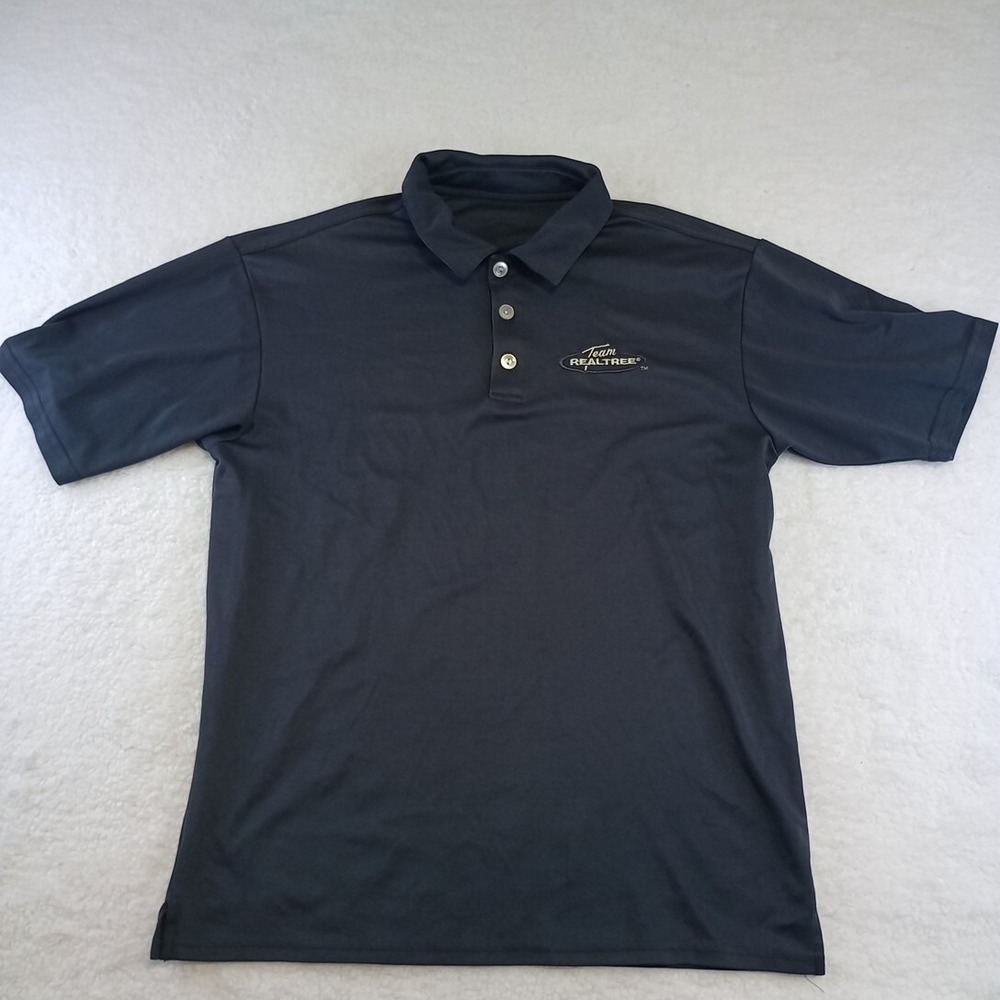 Team RealTree Dark Grey Men's Golf Athletic Polo Shirt Size Large Short Sleeve